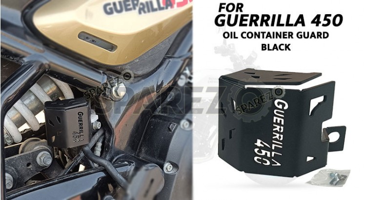 Fit For Royal Enfield Guerrilla 450 Stainless Steel Oil Container Guard Black - SPAREZO